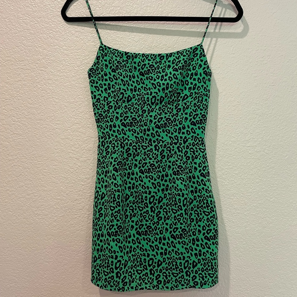 superdown Dixie Backless Dress in Green Leopard